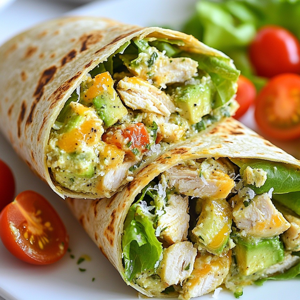 Speedy Avocado Chicken Caesar Wraps for Quick Lunch