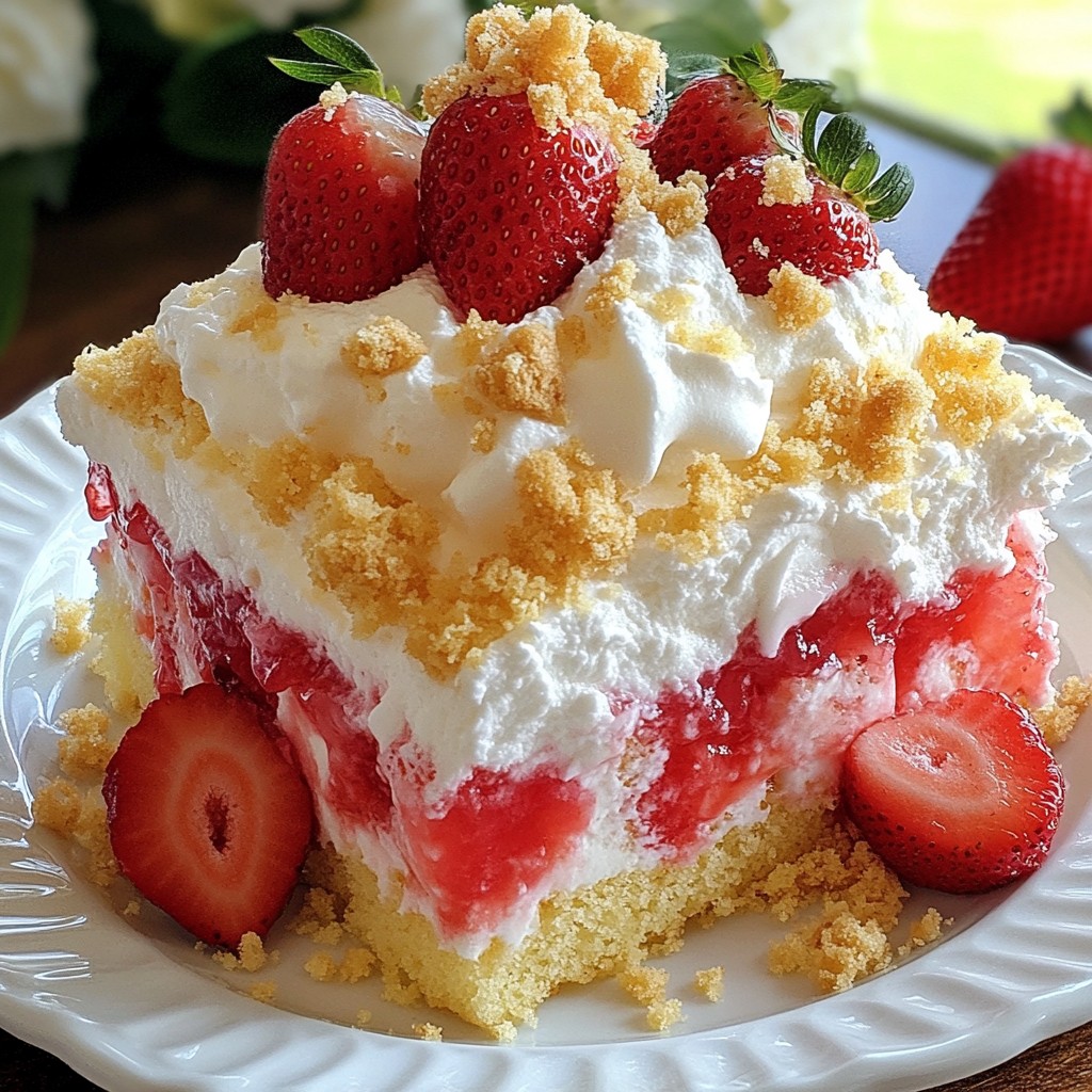 Strawberry Crunch Poke Cake Simple and Sweet Dessert