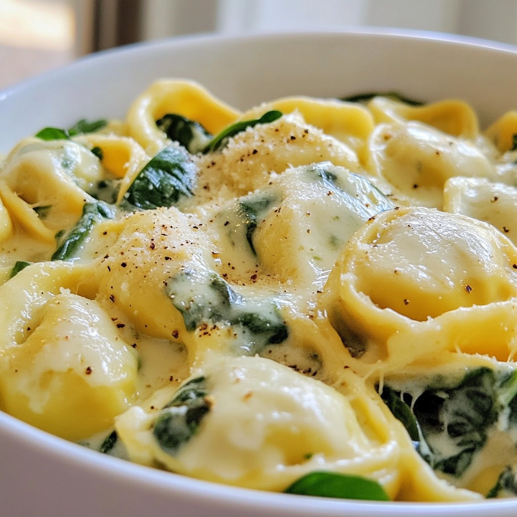 5-Ingredient Cheesy Spinach Tortellini Delight