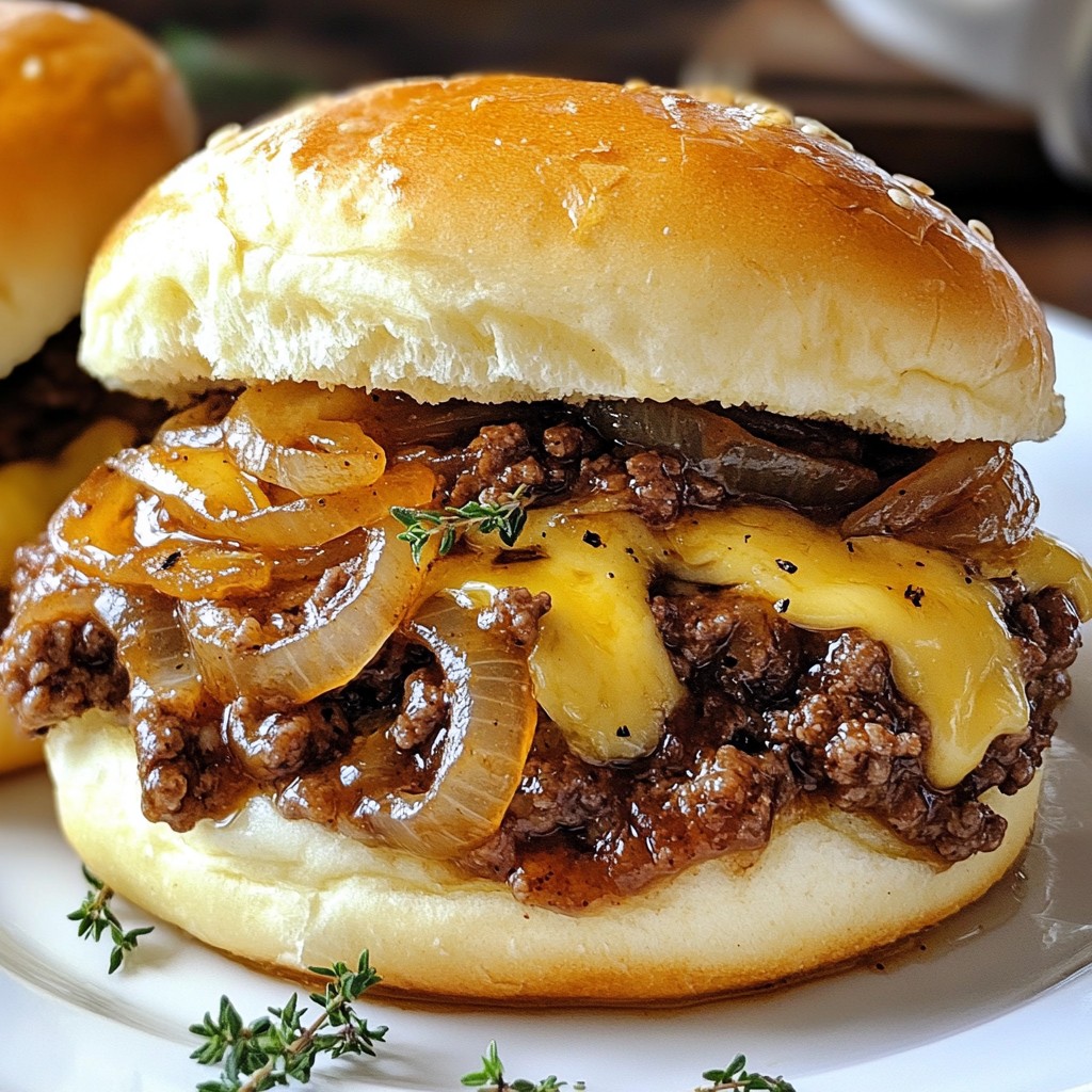 French Onion Beef Sloppy Joes Hearty and Flavorful Dish