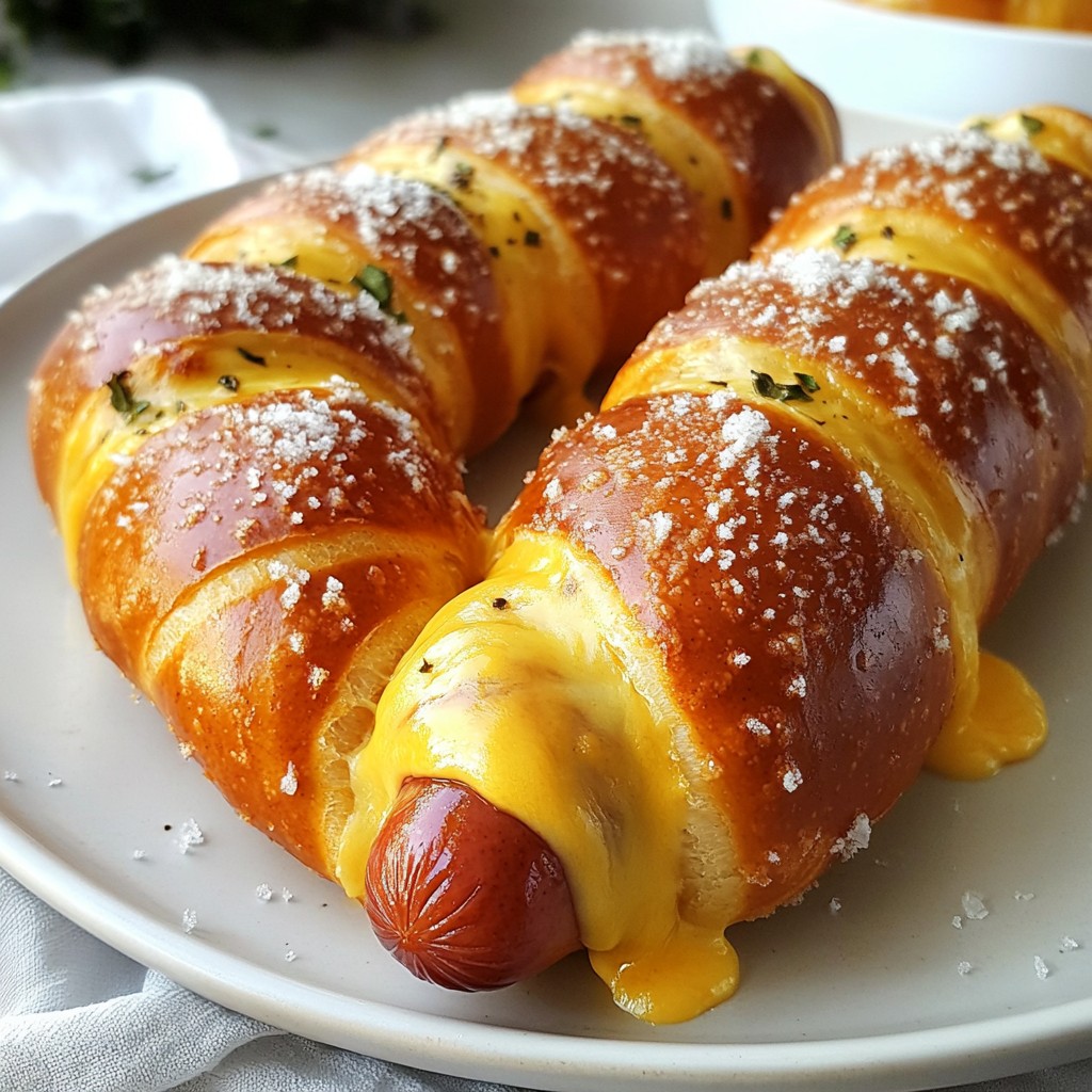 Soft Baked Cheesy Pretzel Dogs Simple and Tasty Treat