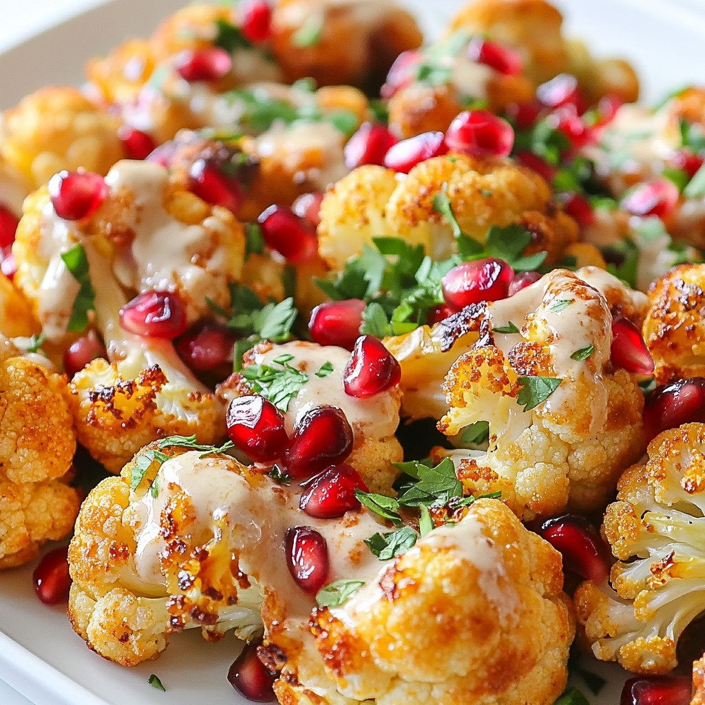 Moroccan Roasted Cauliflower with Tahini Honey Delight