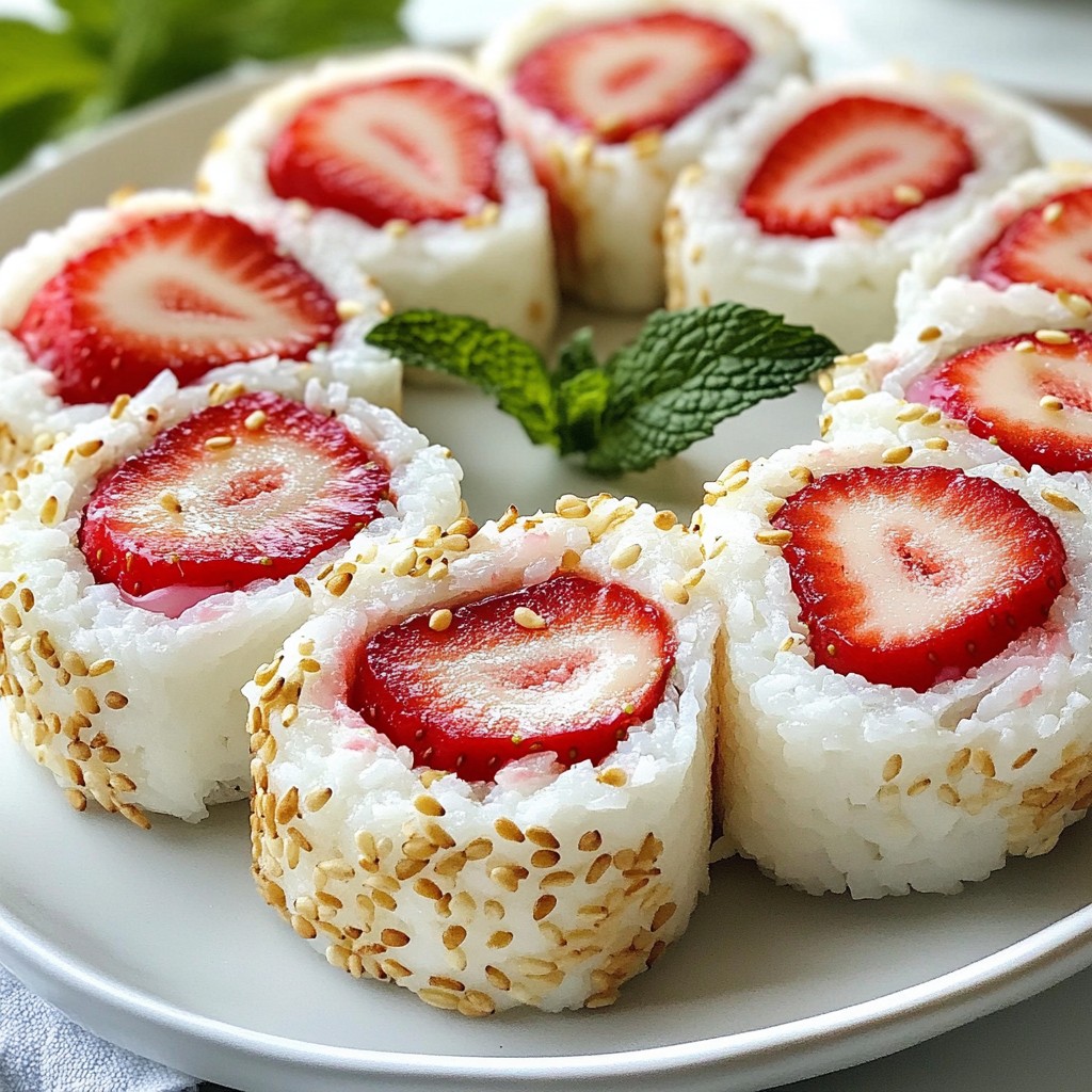 Strawberry Cheesecake Sushi Rolls Delightful Dessert Treat