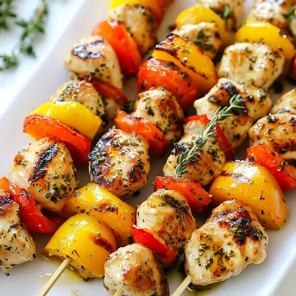 Savory 15-Minute Lemon Thyme Chicken Skewers Dinner
