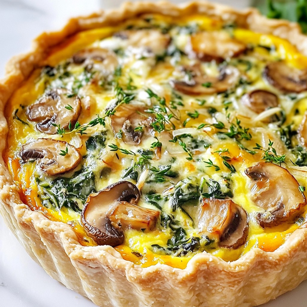 Creamy Spinach Mushroom Quiche Lorraine Delight