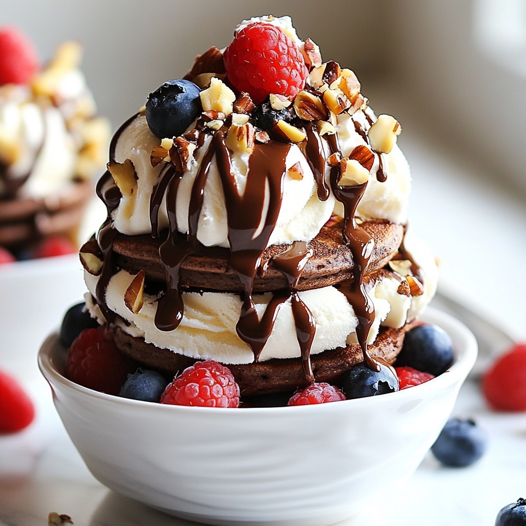 Gluten-Free Cocoa Pancake Ice Cream Parfait Delight