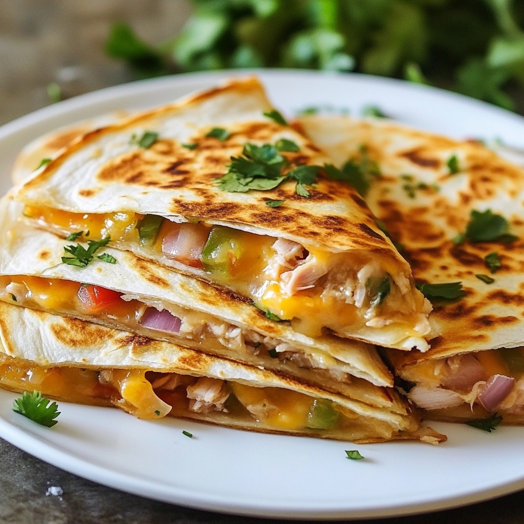 Quick Turkey Turkey Ham and Cheese Quesadillas Delight