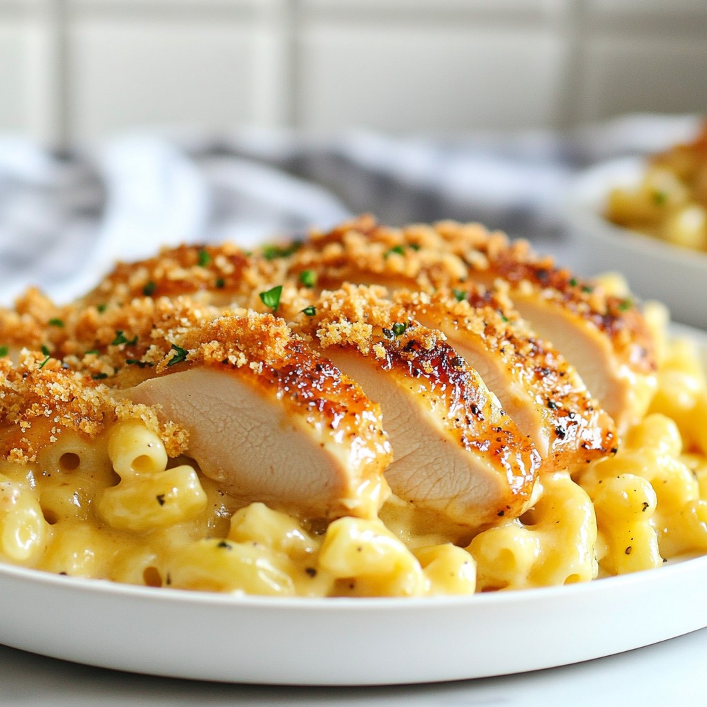 Honey Pepper Chicken with Creamy Mac & Cheese Delight