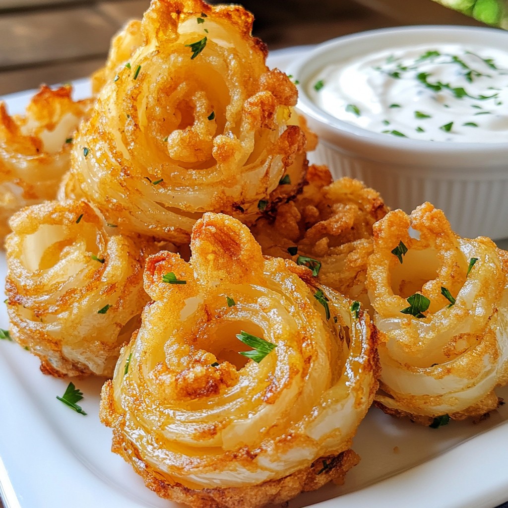 Mini Bloomin Onions with Ranch Dip Delightful Snack