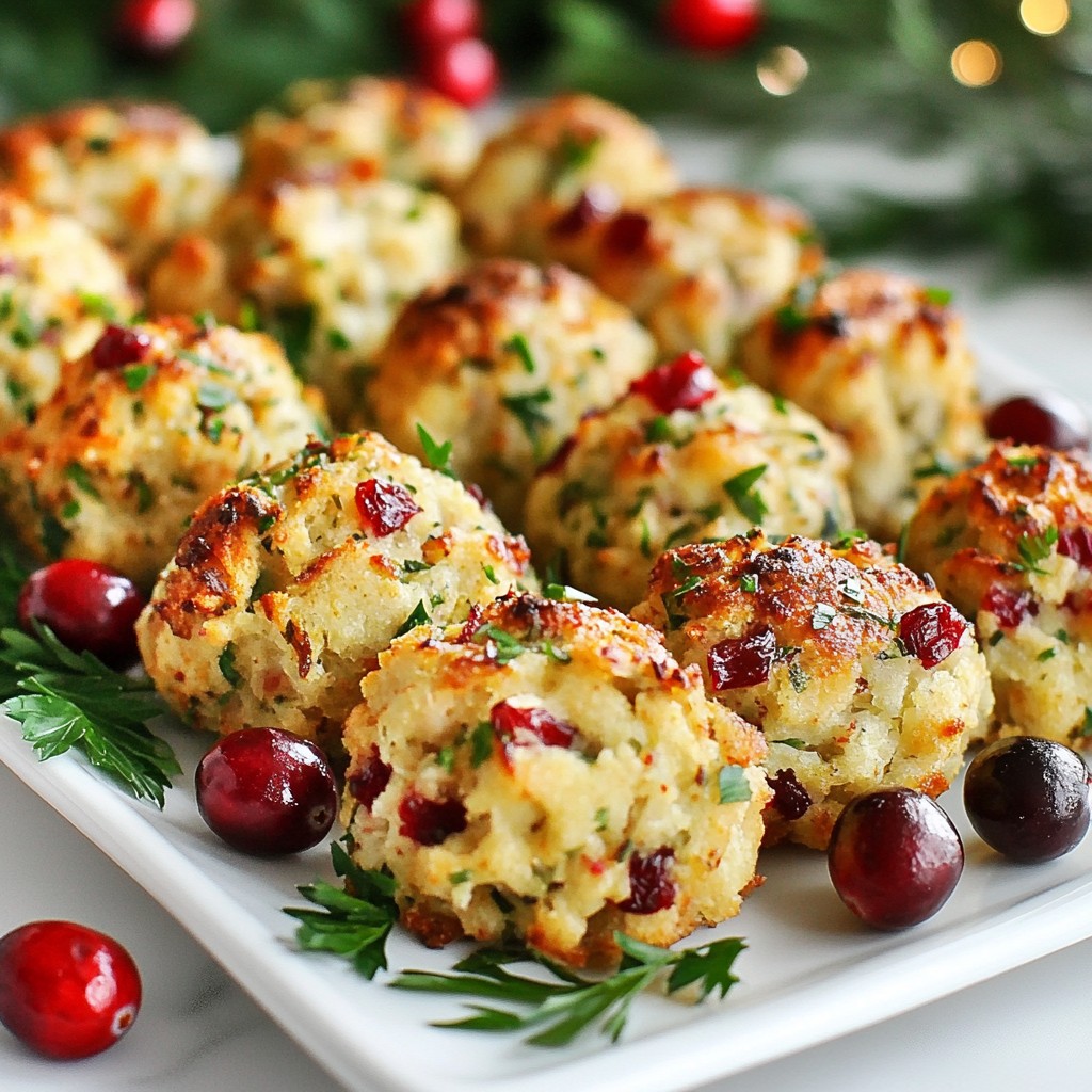 Cranberry Turkey Stuffing Balls Flavorful Holiday Dish