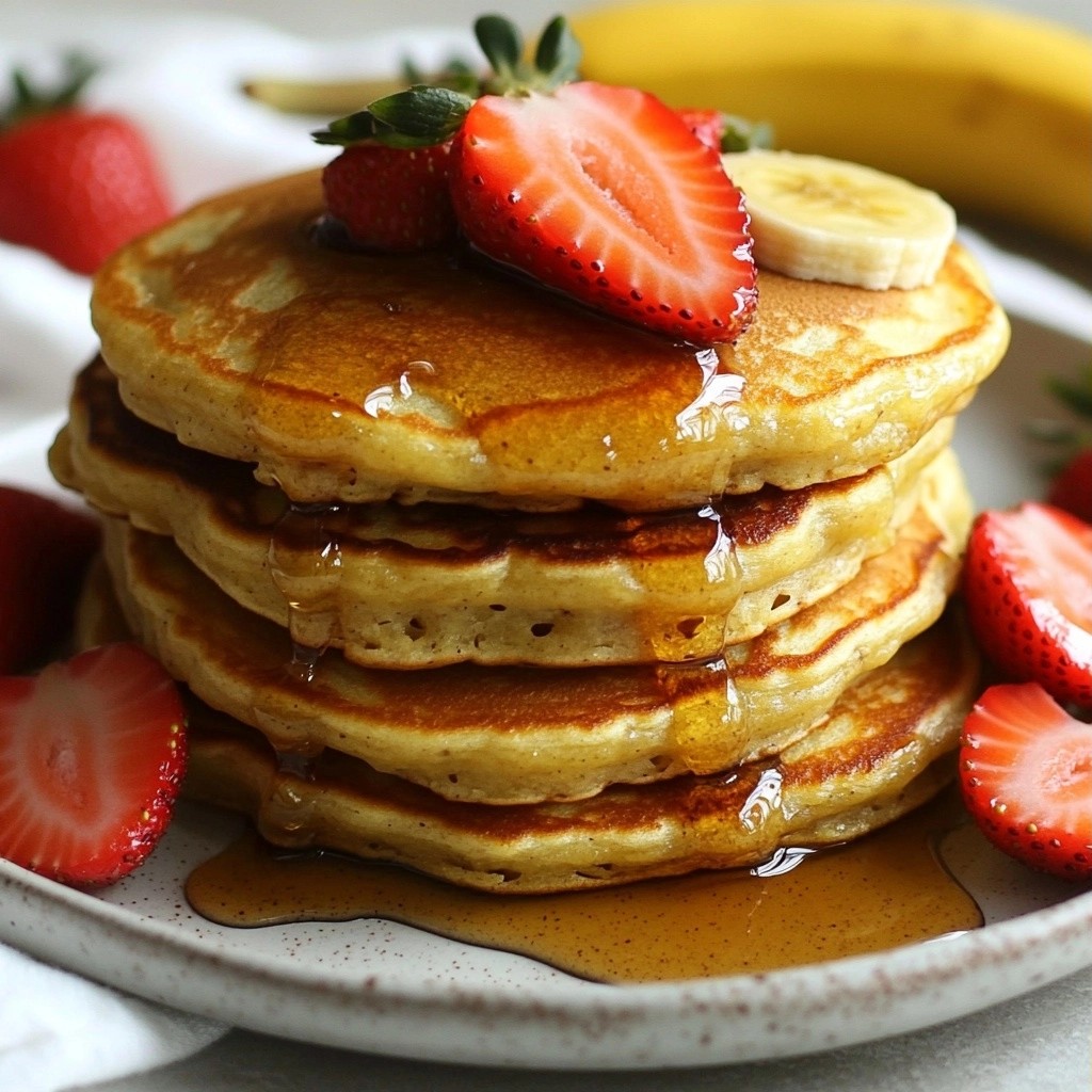 Speedy Fluffy Strawberry Banana Pancakes Recipe