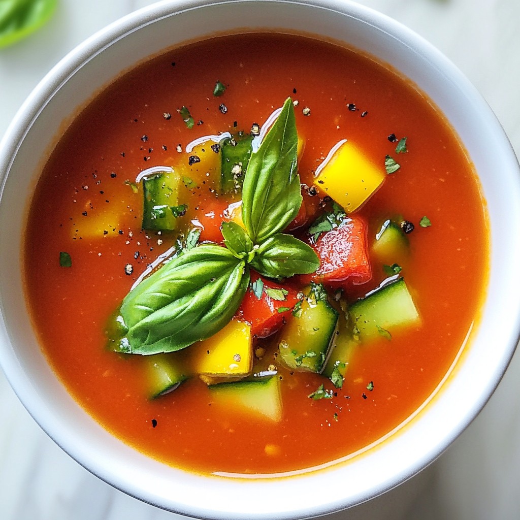 Chilled Quick Gazpacho Soup Fresh Summer Delight
