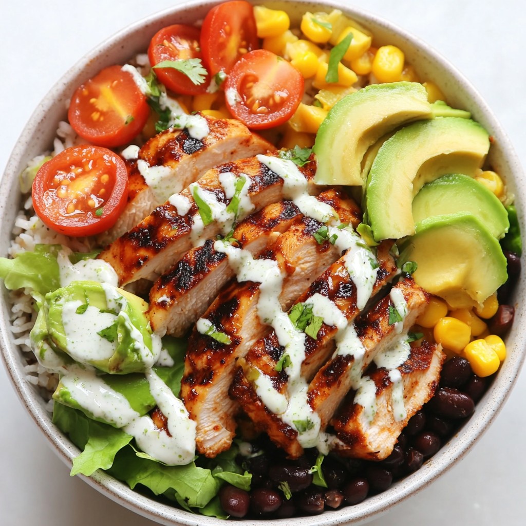 Chipotle Chicken Bowl with Creamy Sauce Delight