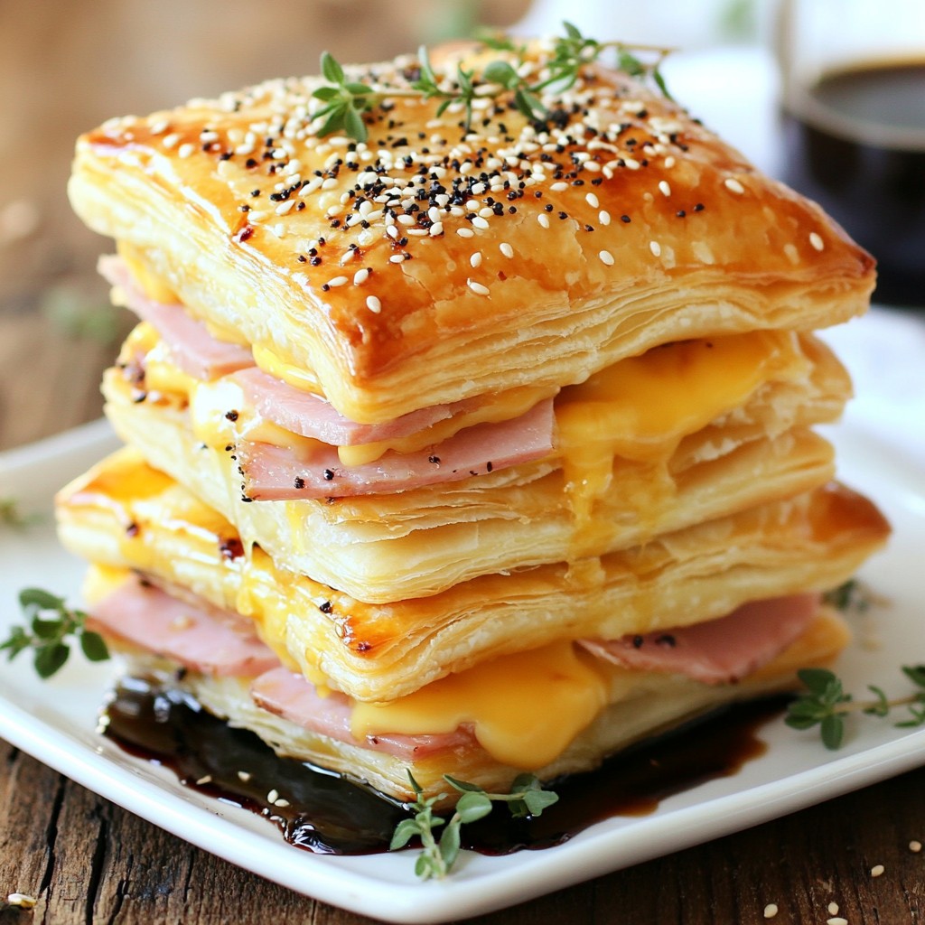 Crunchy Ham & Cheese Puff Pastry Towers Delight