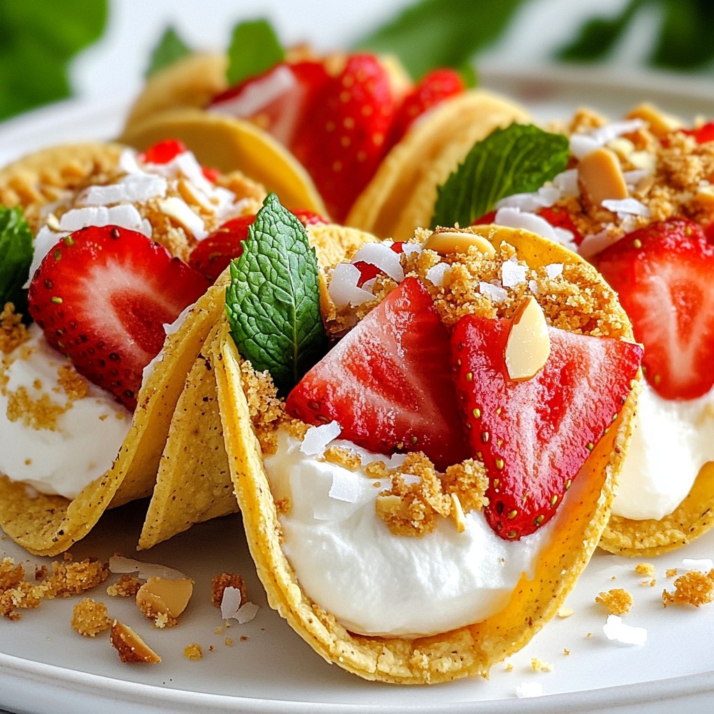Strawberry Crunch Cheesecake Tacos Delightful Treat