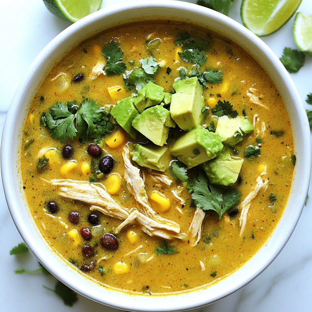 Slow Cooker Green Enchilada Chicken Soup Delight