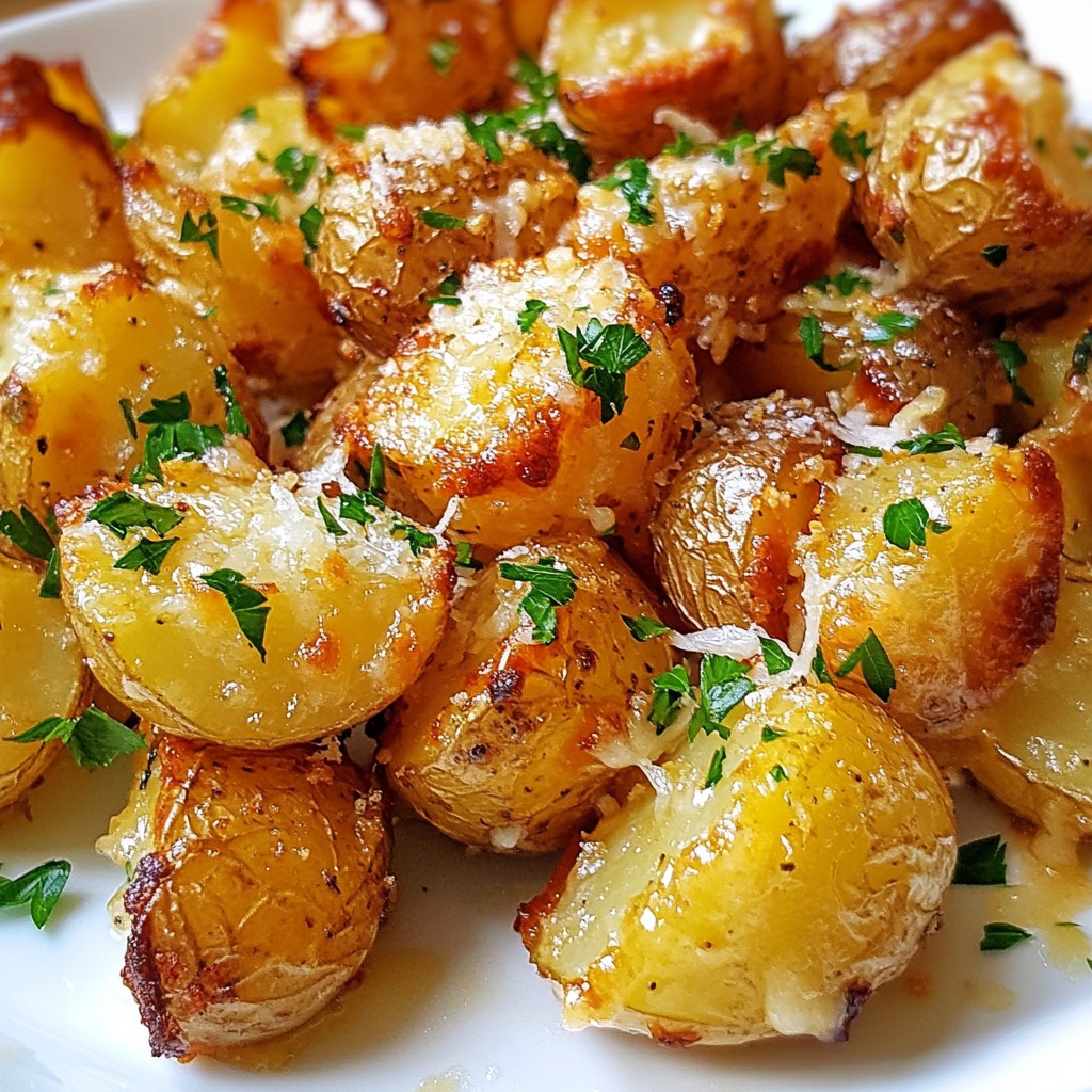 Crispy Parmesan Garlic Baby Potatoes Tasty and Easy