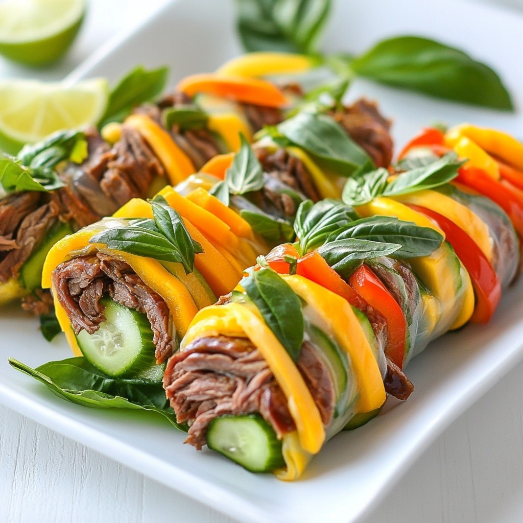 Thai Basil Beef Rolls Flavorful and Fresh Delight