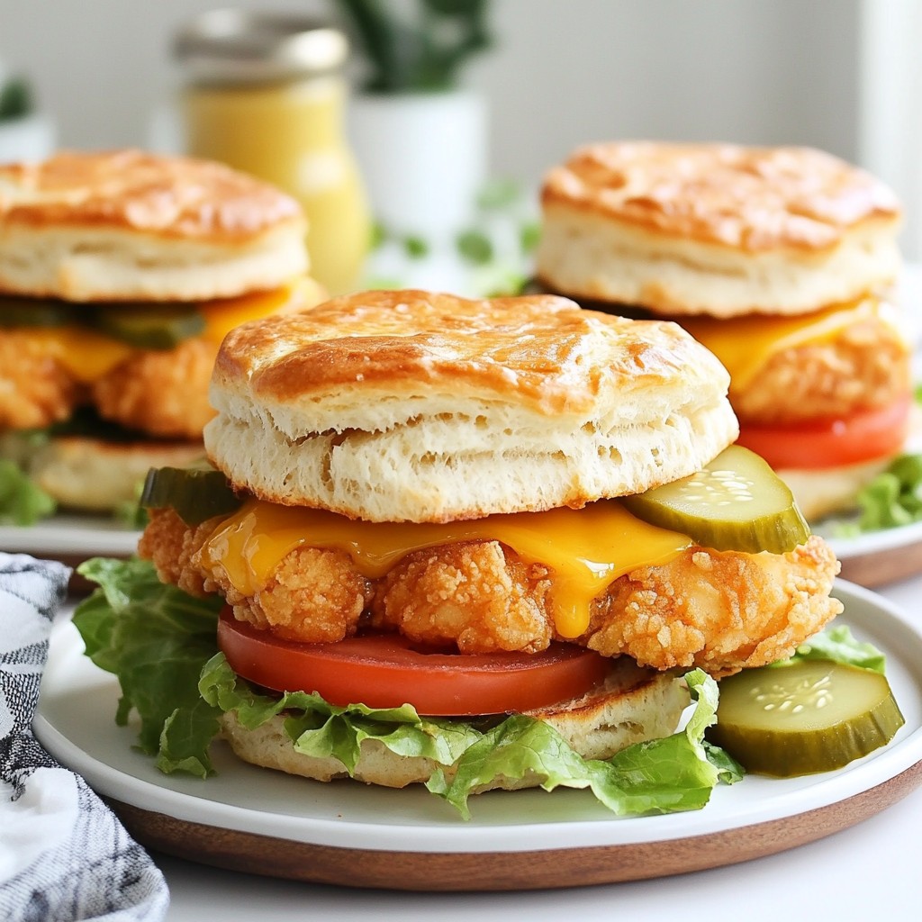 Honey Butter Chicken Biscuit Sandwiches Delight