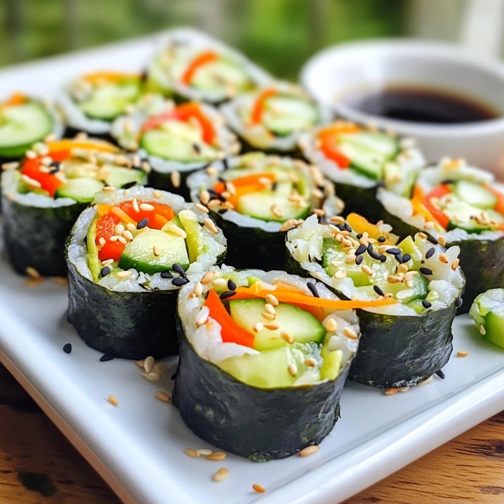 No-Cook Quick Cucumber Avocado Sushi Delight
