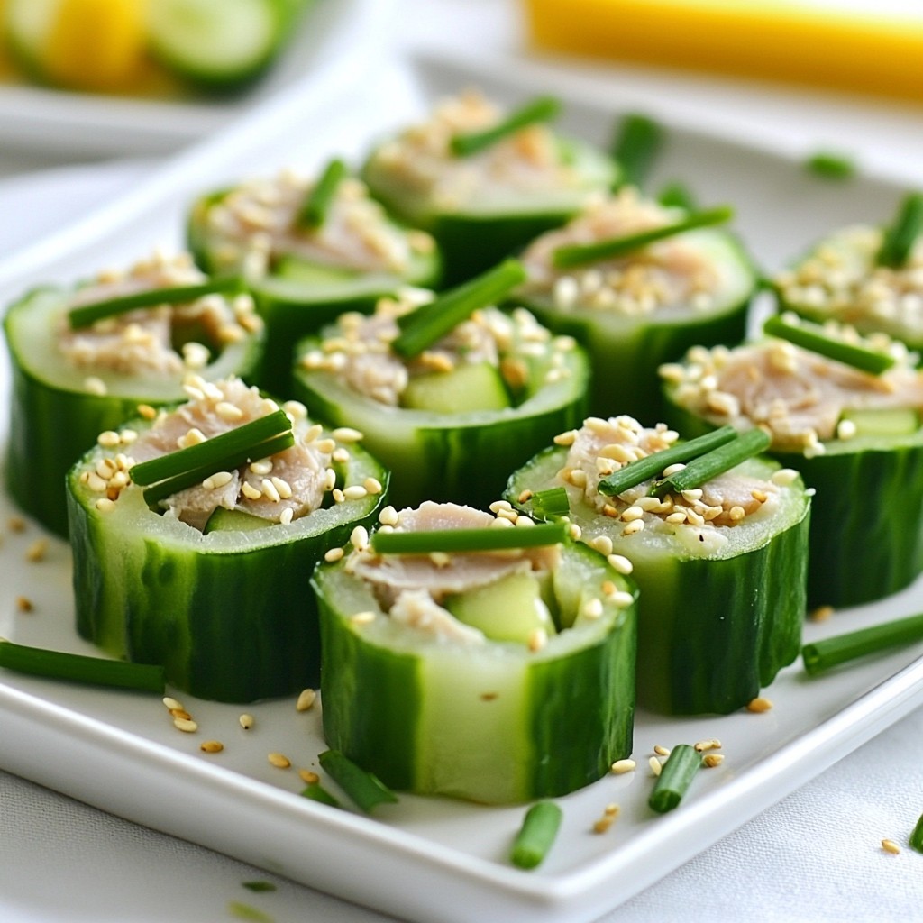 No-Cook Quick Tuna Cucumber Sushi Rolls Delight