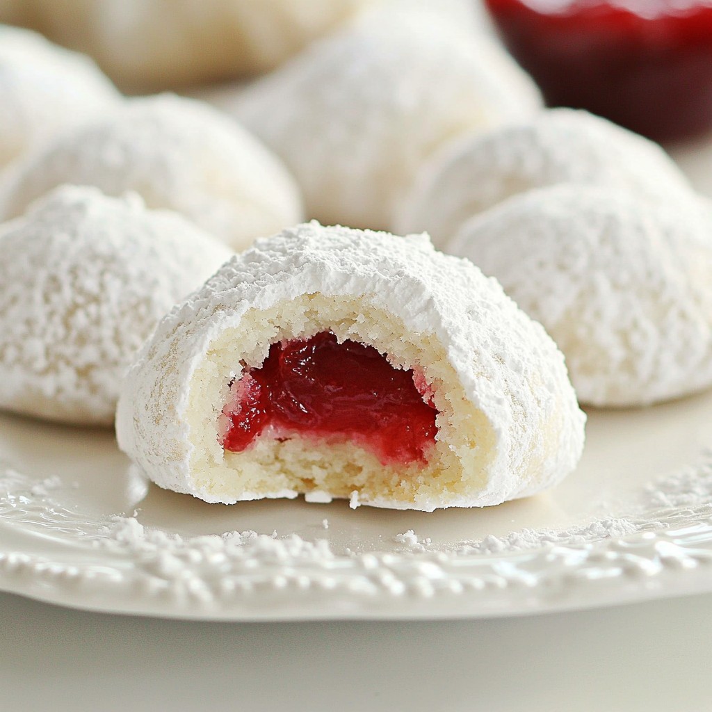Raspberry Almond Snowball Cookies Tasty and Easy Treat
