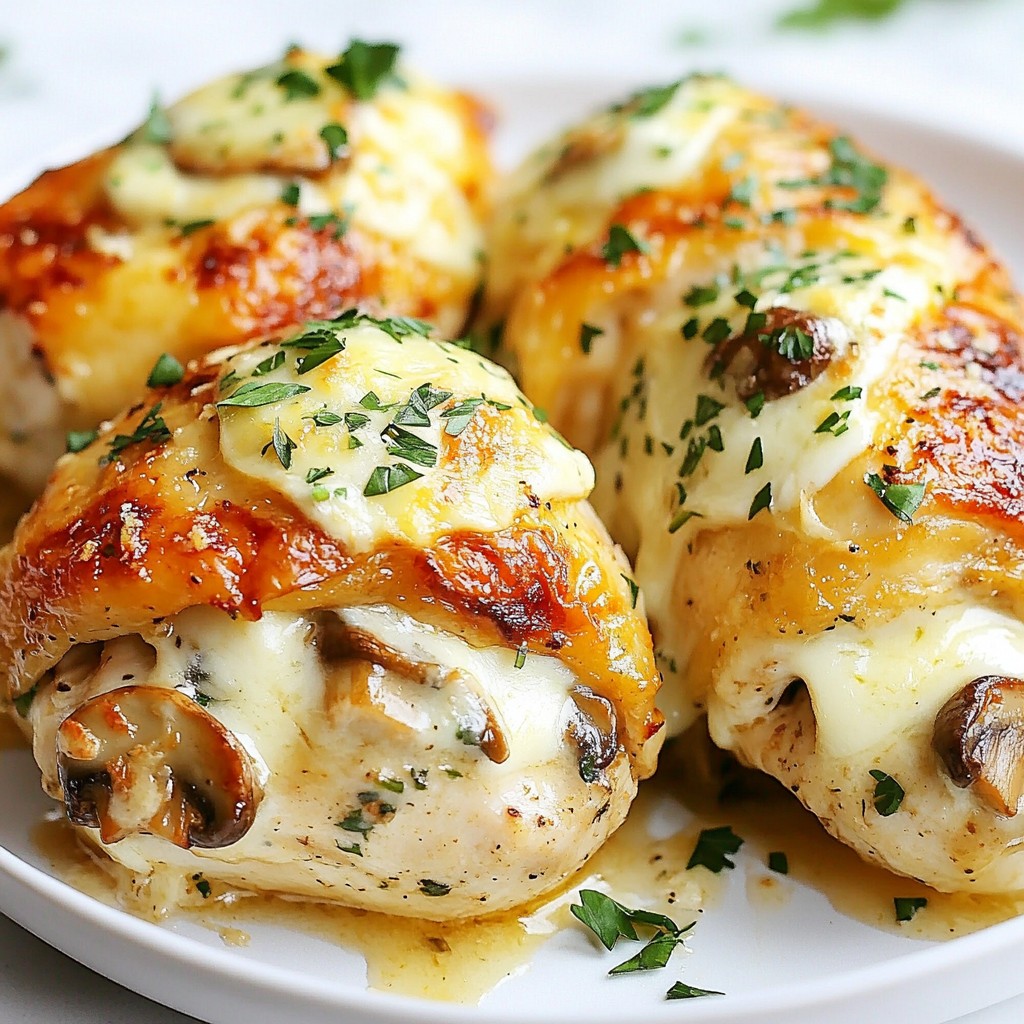 Garlic Butter Mushroom Stuffed Chicken Delight