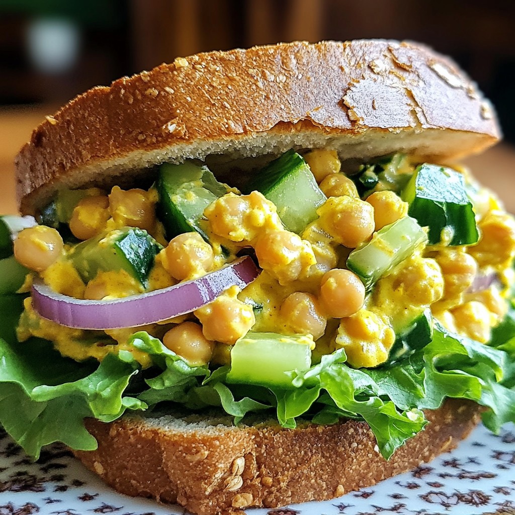 Fast Curry Chickpea Salad Sandwich Delightful Meal