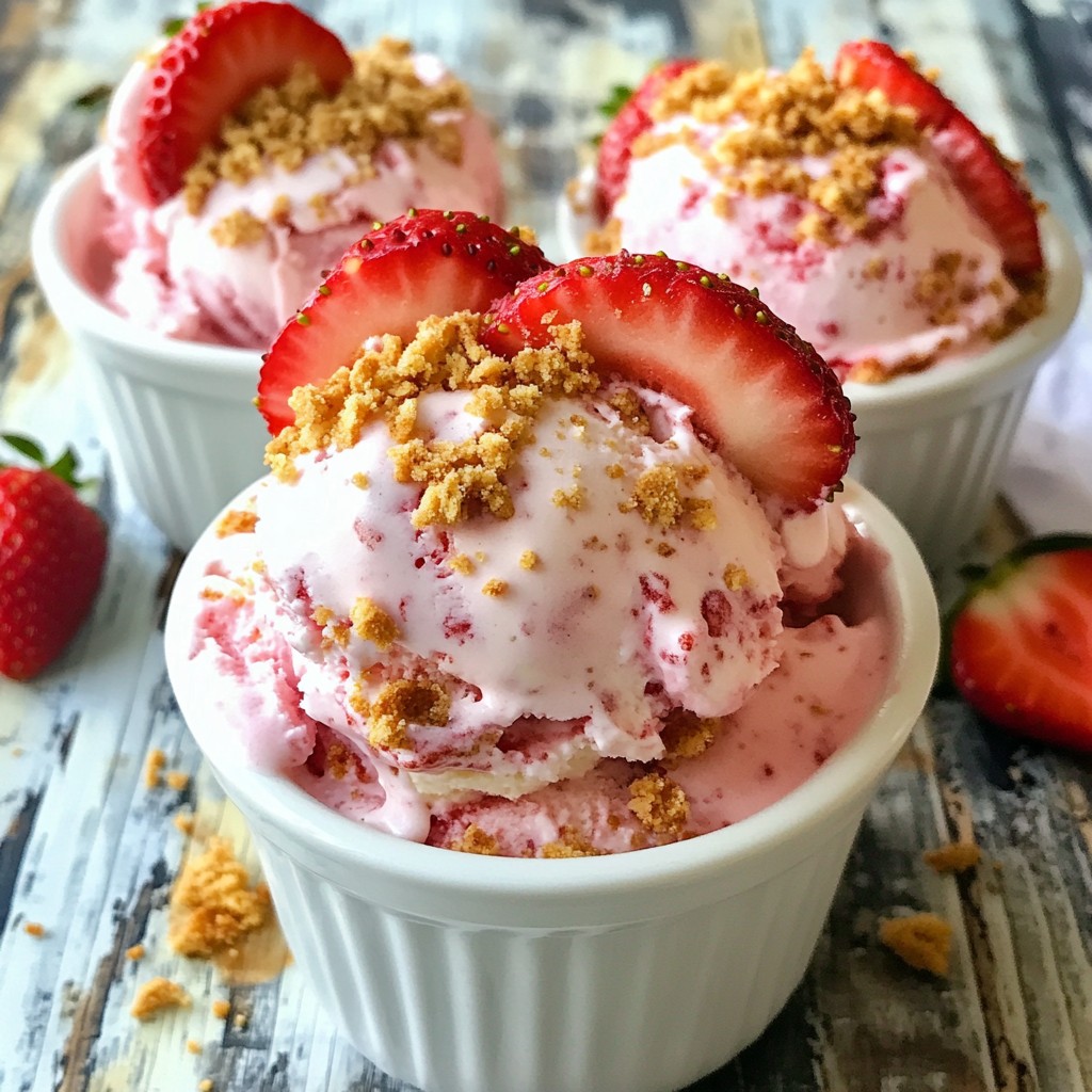 No-Churn Strawberry Cheesecake Ice Cream Delight
