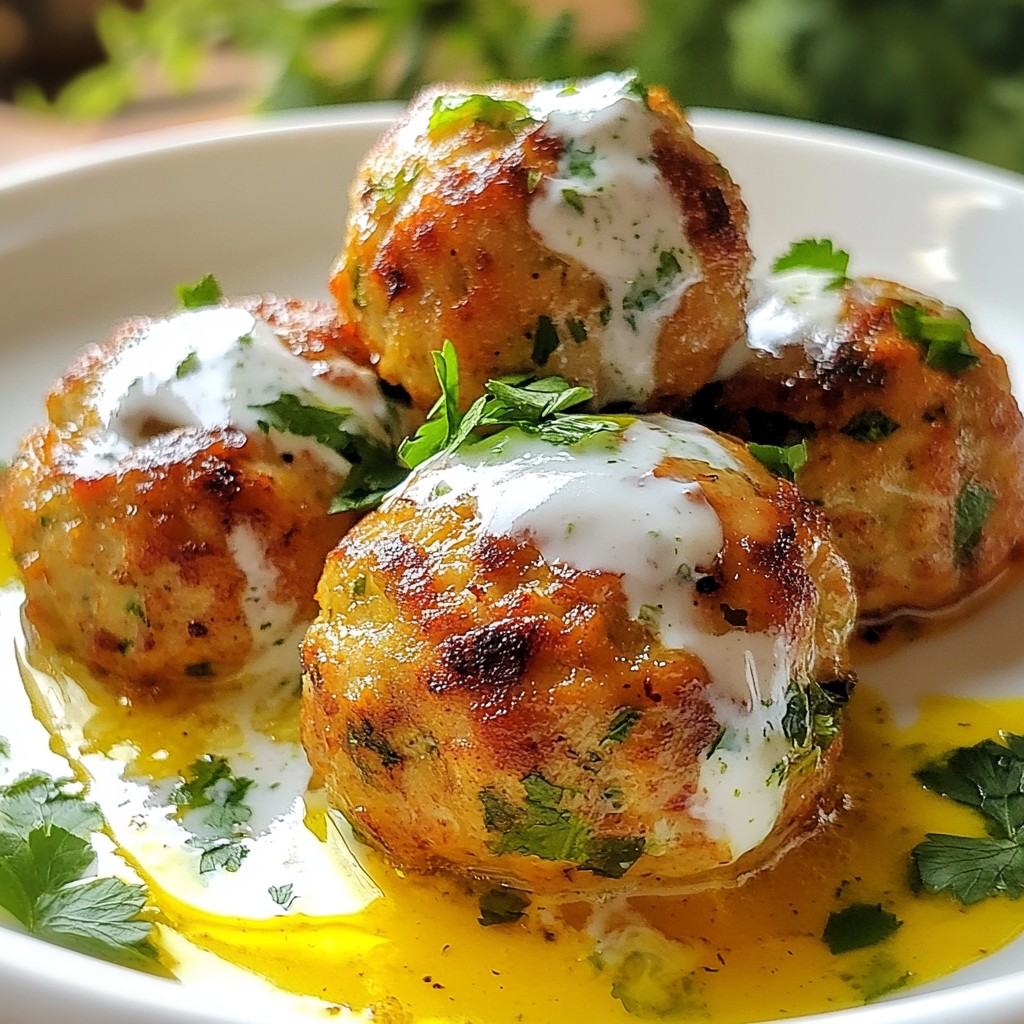 Chicken Kofta with Garlic Yogurt Sauce Delight