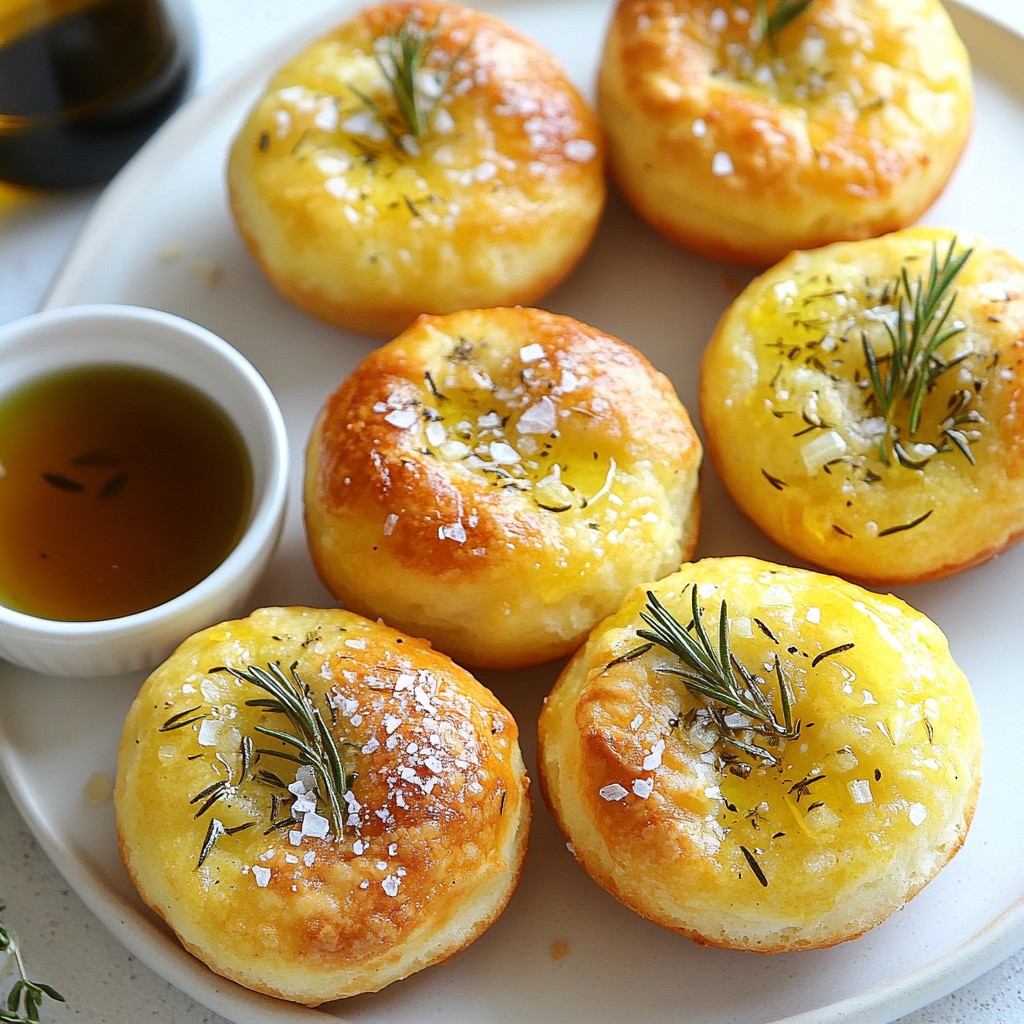 Garlic Rosemary Focaccia Muffins Fresh and Tasty Treat