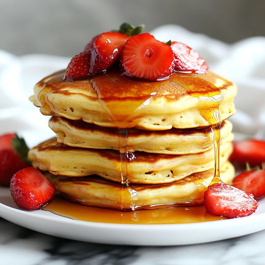 Fluffy 15-Minute Strawberry Pancakes Quick and Easy Recipe