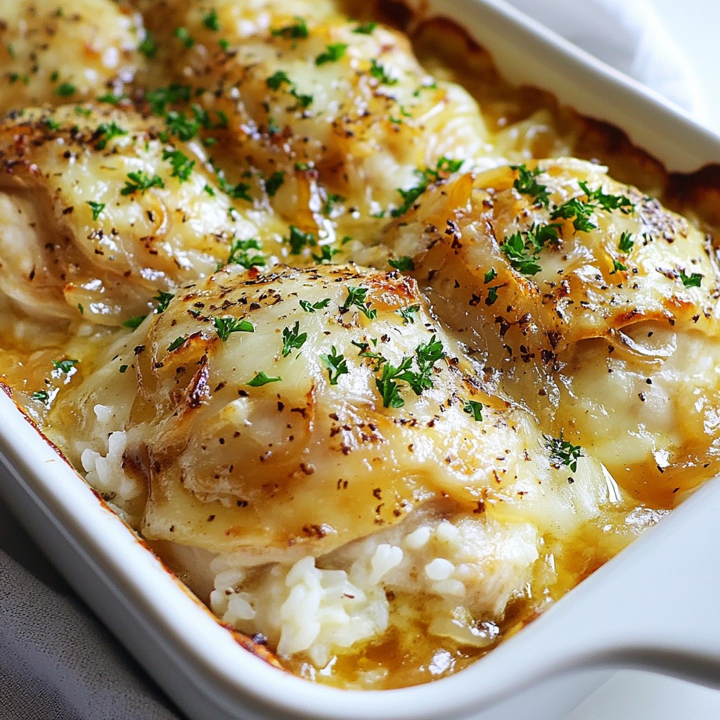 French Onion Chicken Rice Bake Simple Comfort Dish