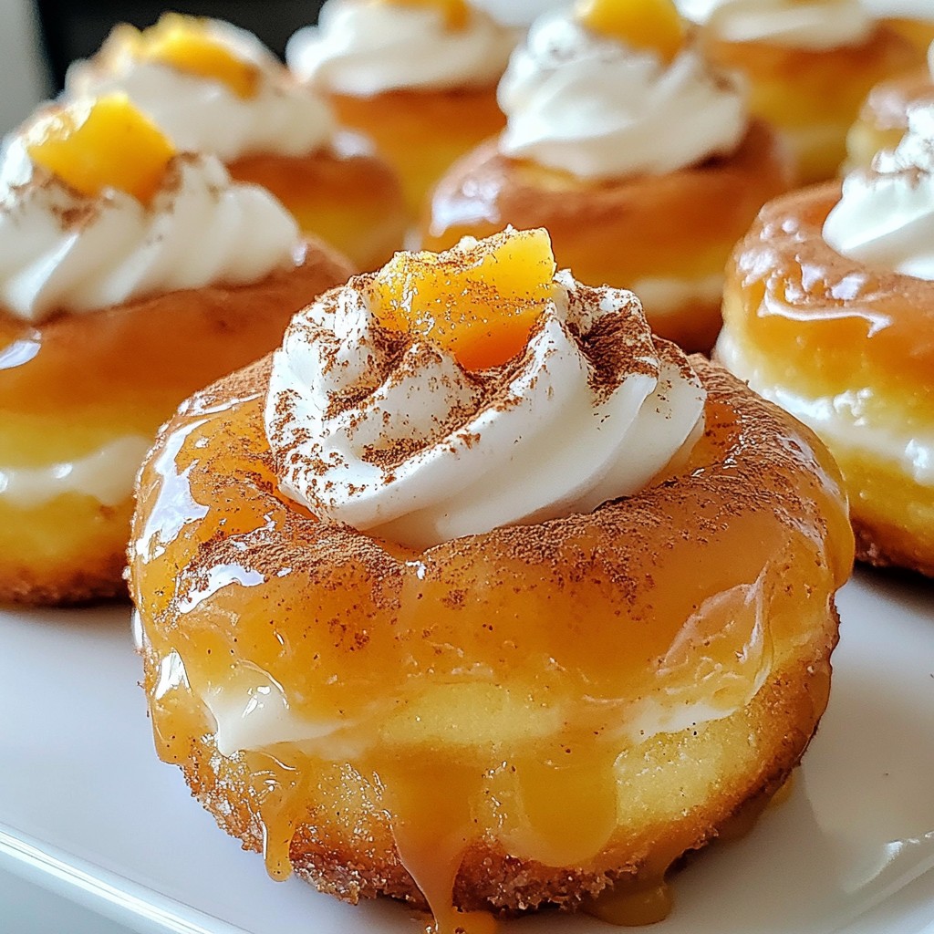 Peach Cobbler Cheesecake Donuts Deliciously Irresistible