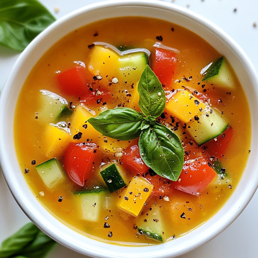 Chilled Quick Gazpacho Soup Refreshing Summer Dish