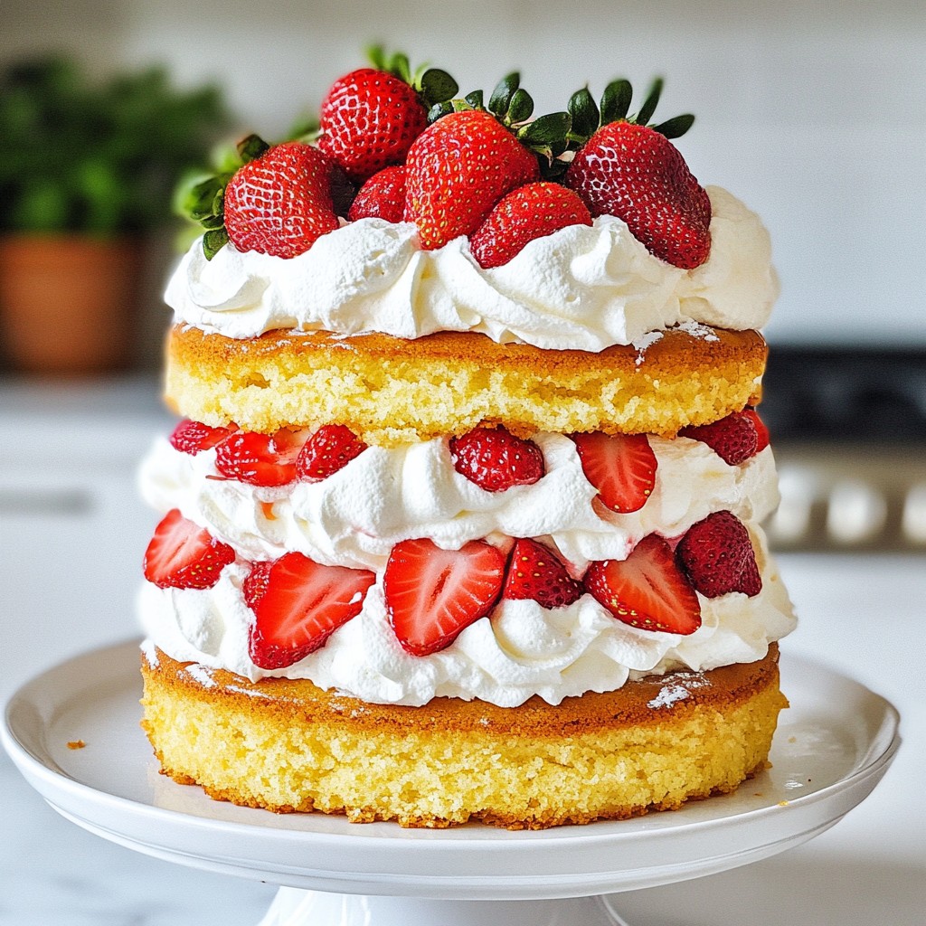 Ultimate Strawberry Shortcake Cake Simple and Delicious