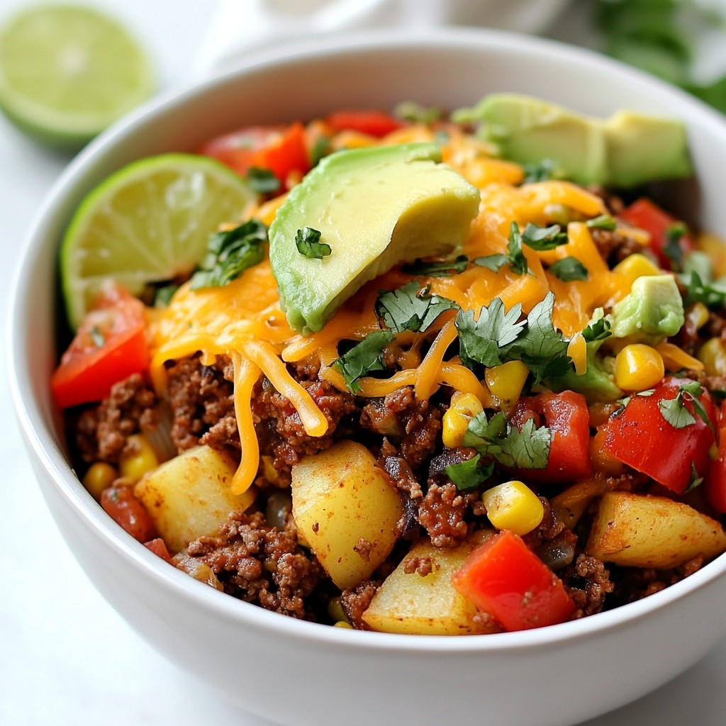 Ground Beef & Potato Taco Bowls Tasty and Simple Meal