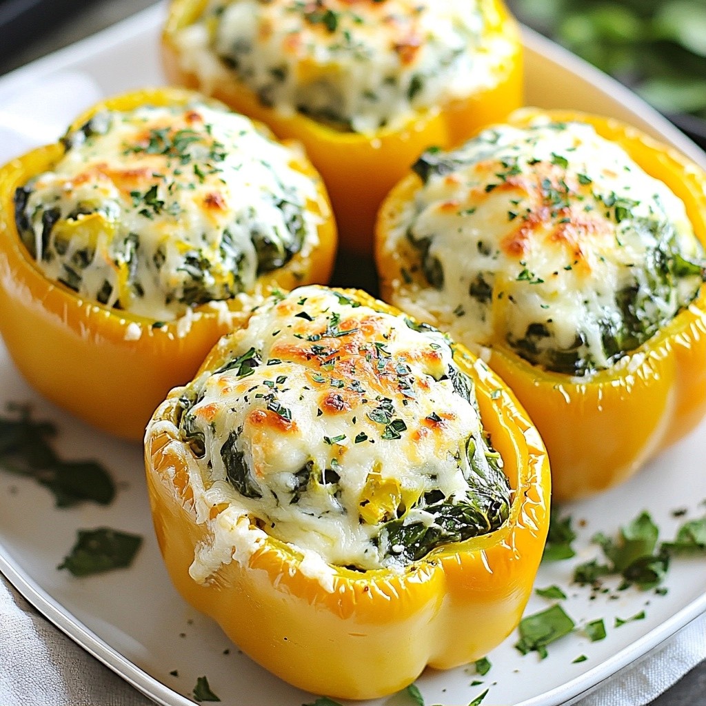5-Ingredient Creamy Spinach Stuffed Peppers Delight