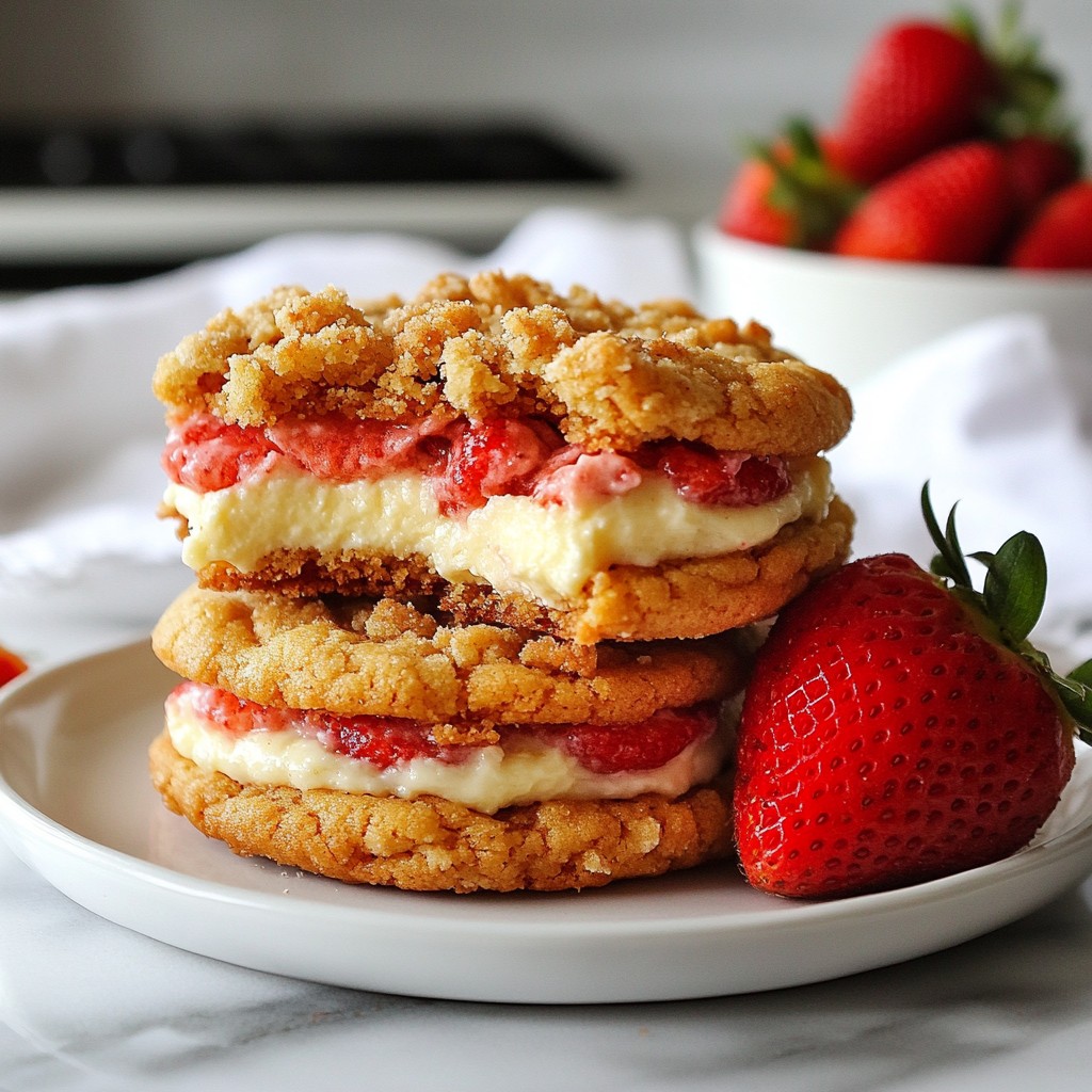 Strawberry Crunch Cheesecake Stuffed Cookies Delight