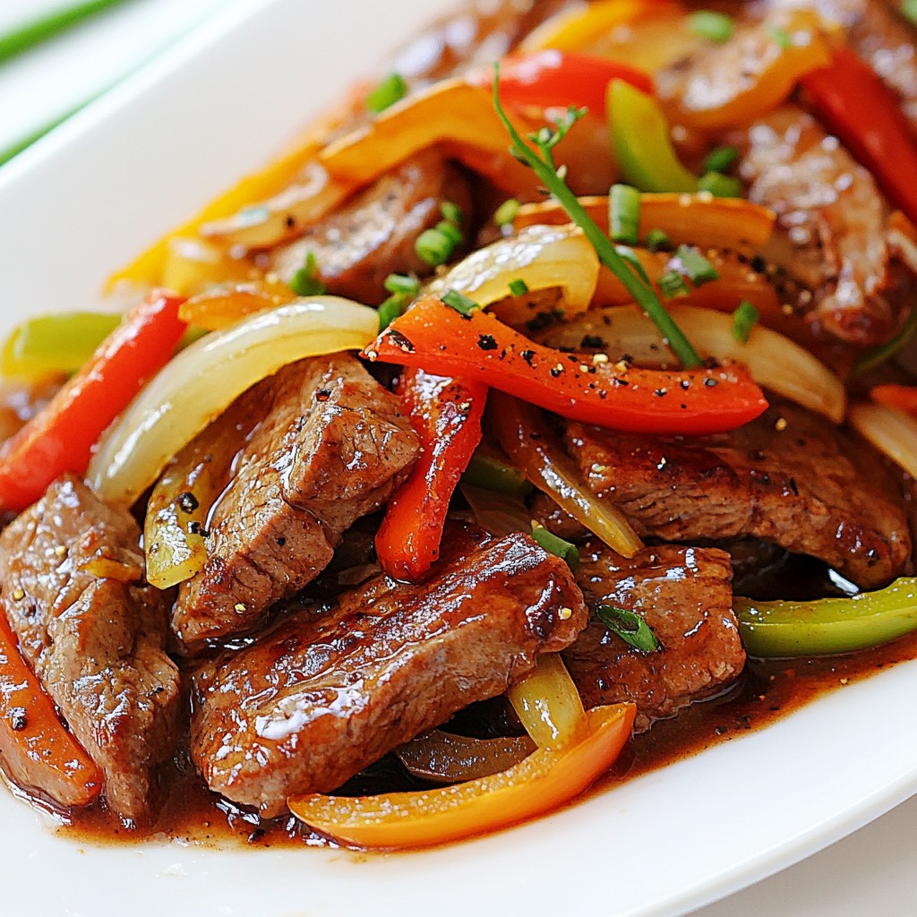 Sizzling Pepper Steak with Onions Delicious Meal