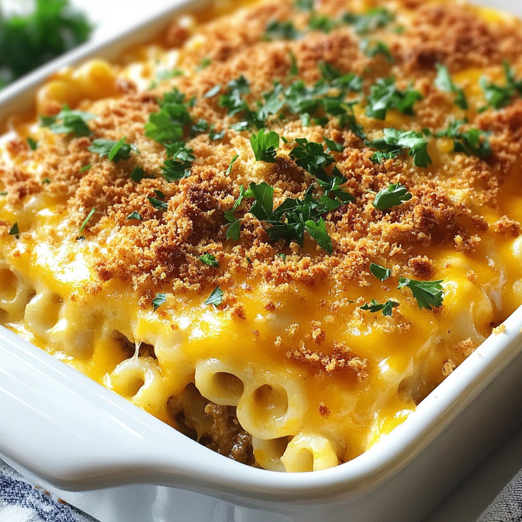 Mac & Cheese Meatloaf Casserole Simple Comfort Dish