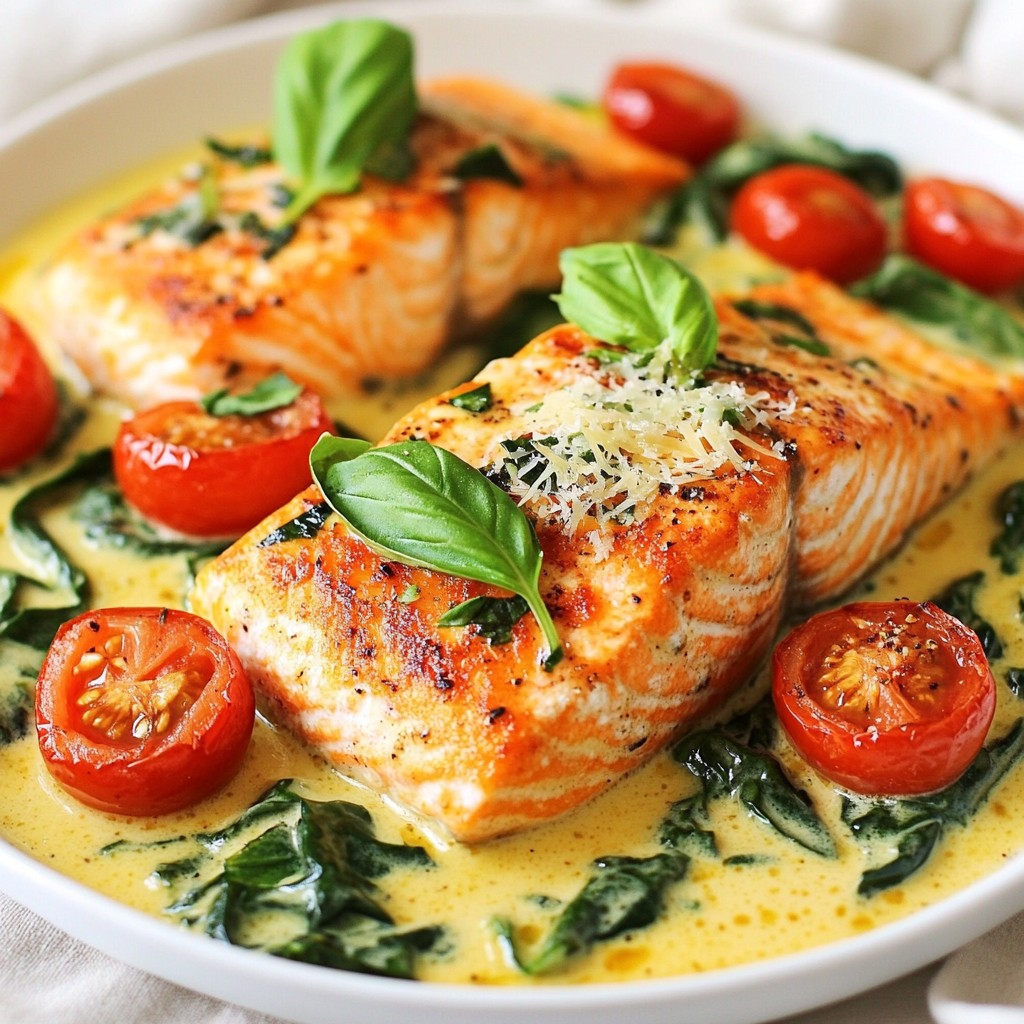 Creamy Tuscan Salmon Skillet Delightful and Easy Meal