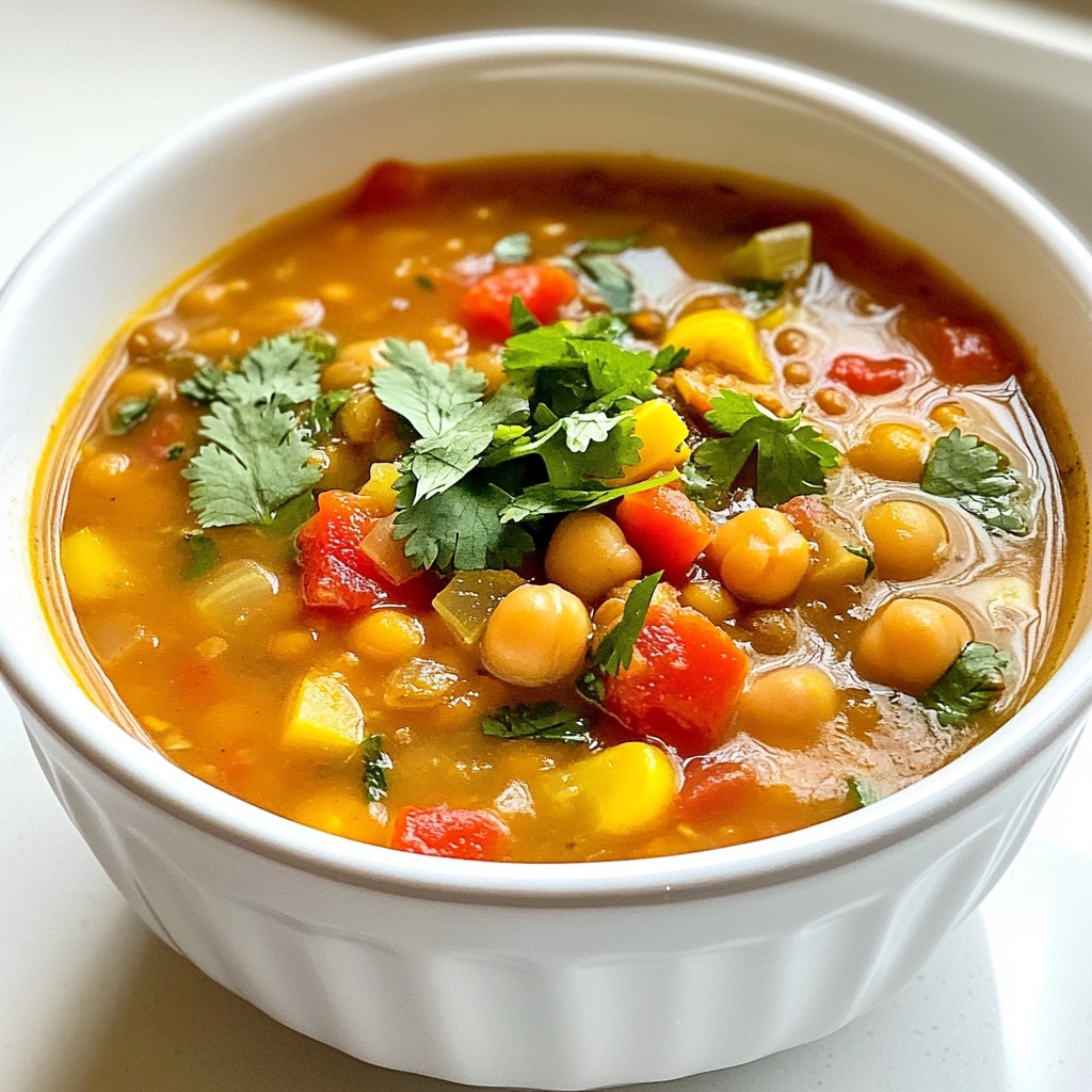 Moroccan Spiced Lentil & Chickpea Soup Delight