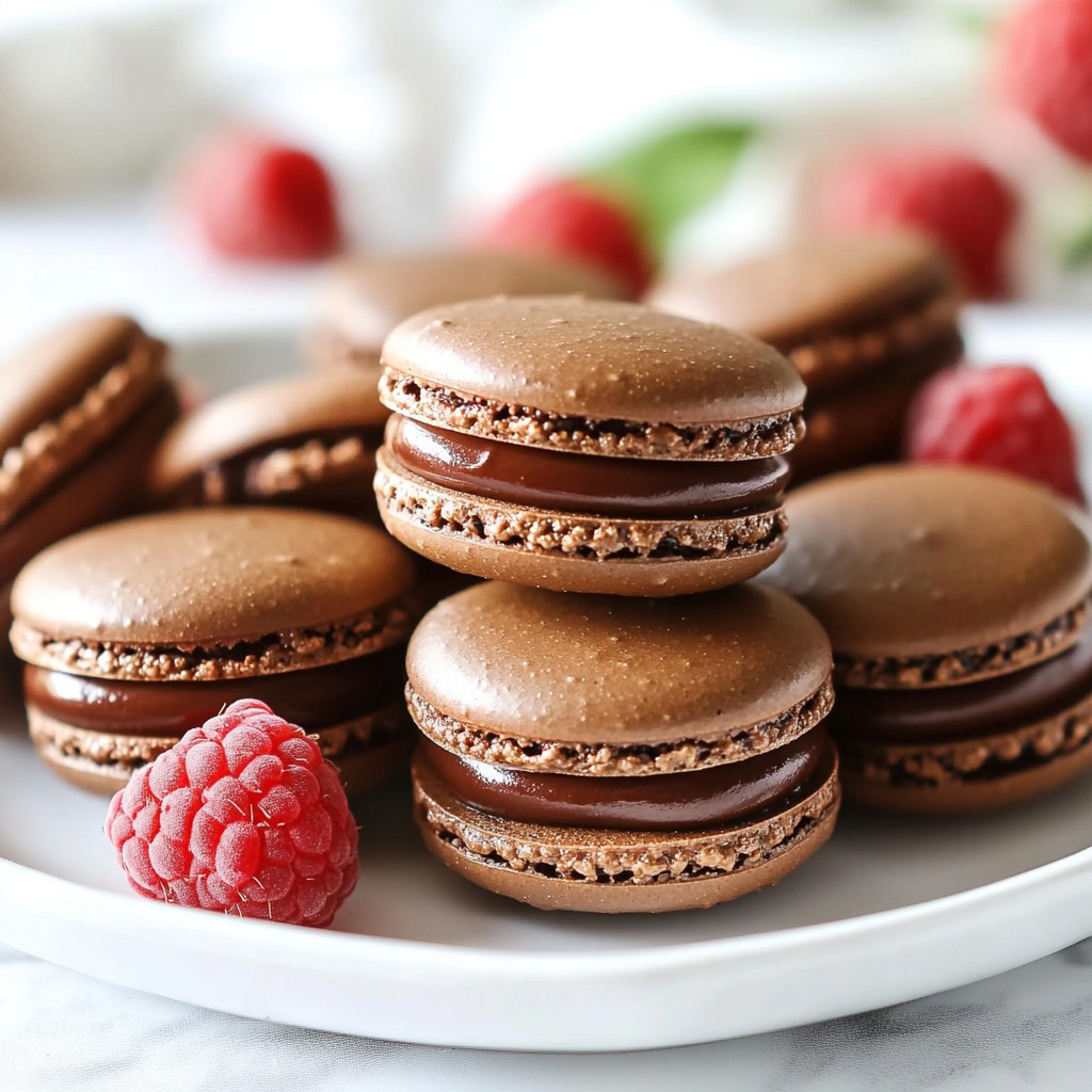Dark Chocolate Raspberry Macarons Delightful Treat