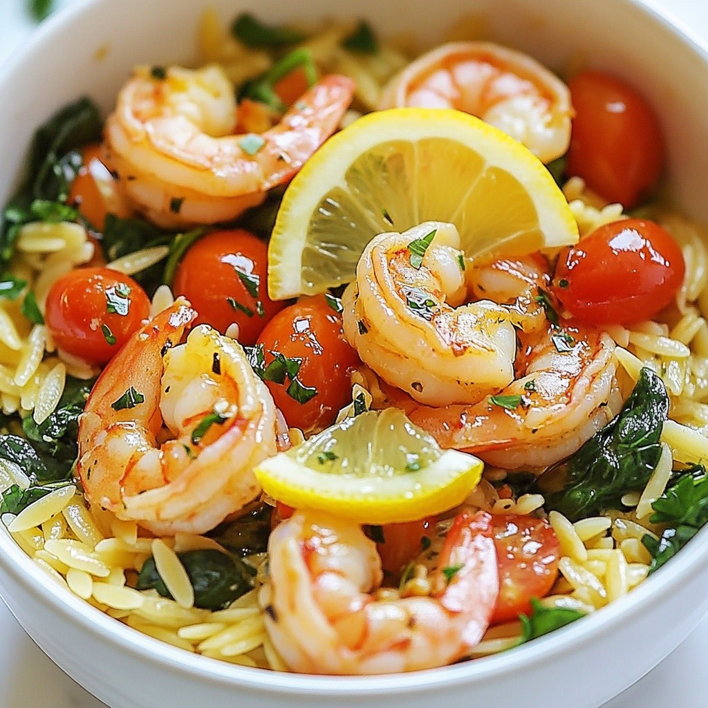 One-Pan Lemon Garlic Shrimp Orzo Healthy Quick Meal
