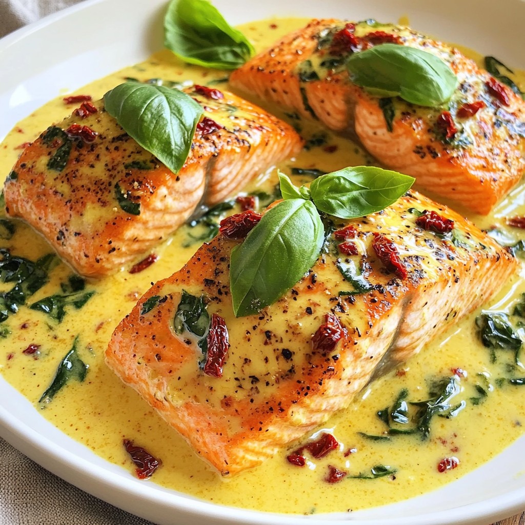 Creamy Garlic Sun Dried Tomato Salmon Delight